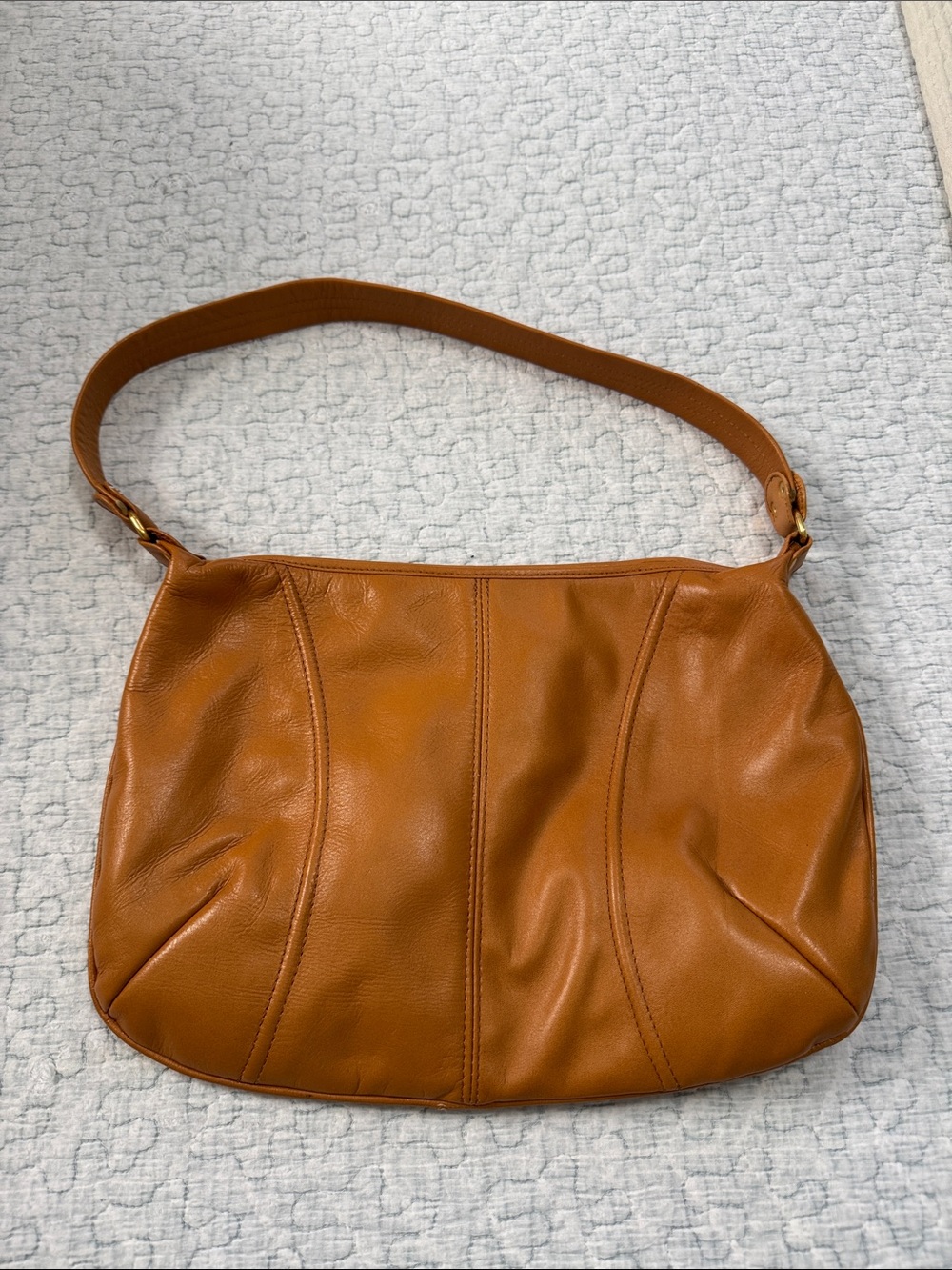 Vintage Brazilian Classic Tan Leather Shoulder Bag